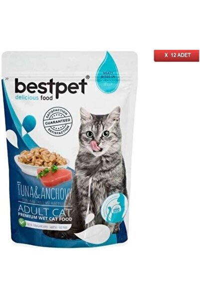 Bestpet Jelly Pouch Ton Balıklı Ve Hamsili Yetişkin Kedi Konservesi 85 gr X 12