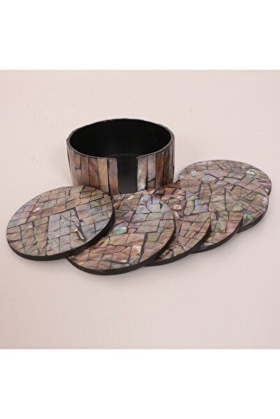 Mylamp Muteber Natural Pearlescent Boxed 6-Piece Coasters