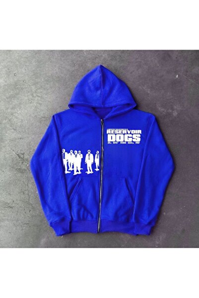 MAYDAY CULTURE سترة تارانتينو للجنسين باللون الأزرق مع كلب - مقاس عادي، قصة م...