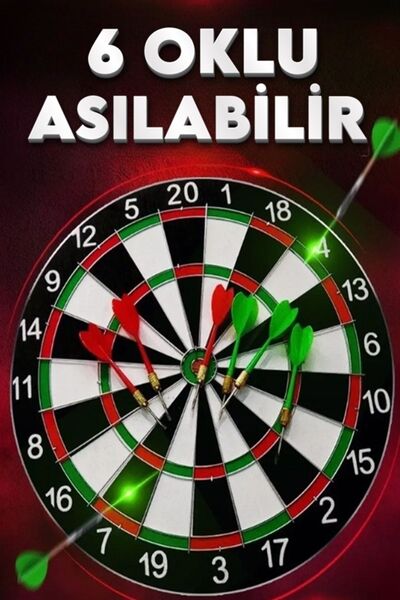 xolo Profesyonel Dart Seti 6 Oklu Ahşap Çelik Taşıma Çantalı Asılabilir