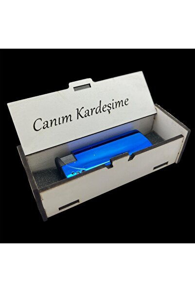 KANUNİ TESBİH Özel Ahşap Kutulu Mavi Renk Hediyelik Çakmak