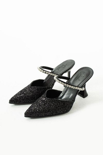 DUXAL SHOES Crumb de sticlă Casey cu detaliu de piatră - Tocuri cu spatele deschis