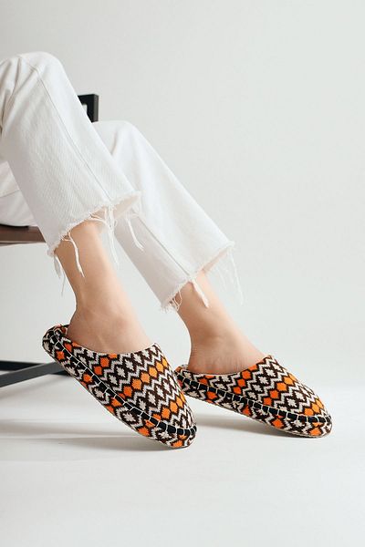 Limoya Parnian Orange - Orange Knitted Women's House Slippers