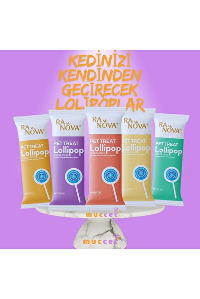 Genel Markalar Muccet 15'li Kutu Kedi Lolipopu Malt Destekli Kedi Ödülü