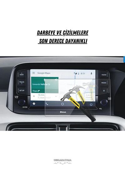 UniqAnatolia Hyundai I10 2022 2023 2024 Navigation and Multimedia Compatible Nano Screen Protector