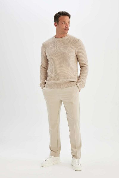 DeFacto Standard-Passform, normaler Schnitt, Rundhalsausschnitt, Jacquard-Strickpullover, A5234ax24wn