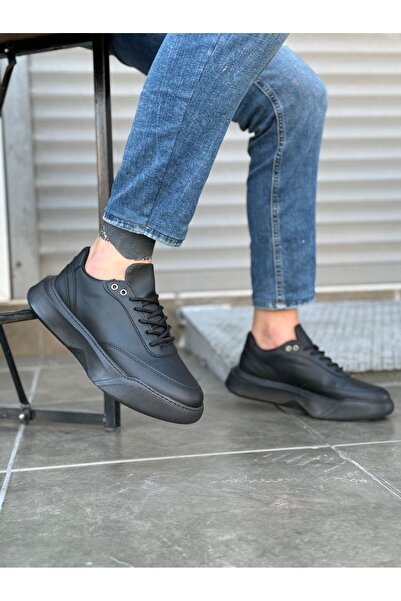 BOA Ba0354 Casual Lace-Up Men's High Black Sole Sneakers