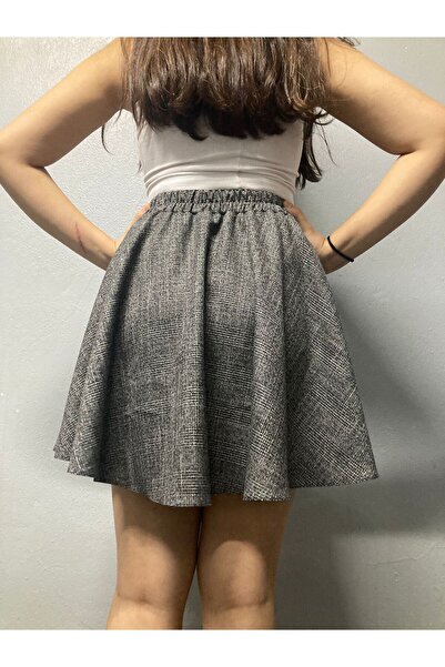 KedyKids Gray Plaid Mini Straight Skirt for Kids