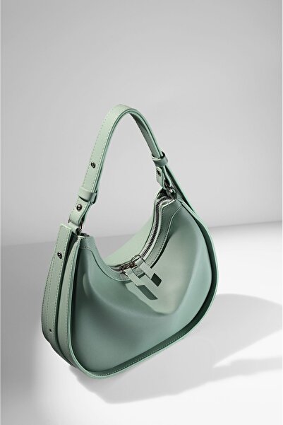 Rimense Mátově zelená dámská taška - Nastavitelný popruh a podšitá kabelka do ruky a přes rameno