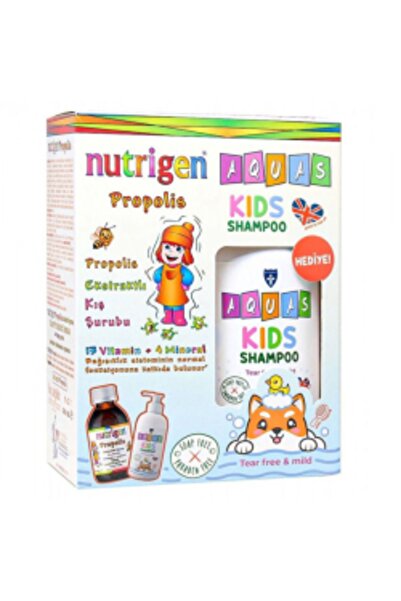 NOVAFACE STD Nutrigen Propolis Şurup 200 ml + Aquas Kids Şampuan 250 ml Hediy...