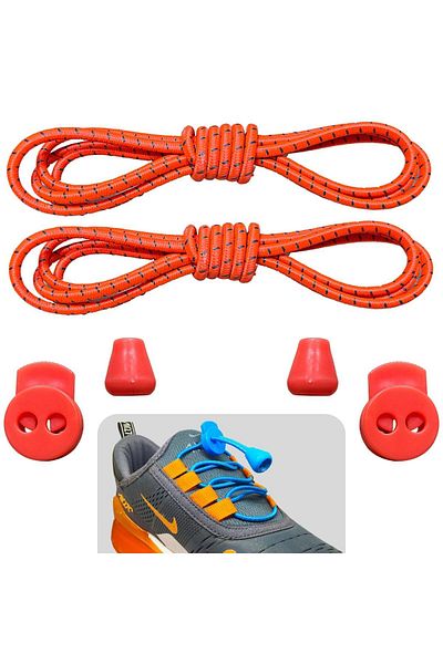 YeferStore Orange Practical Elastic Smart Laces - 1 Pair Sports Children's Classic Boot Laces