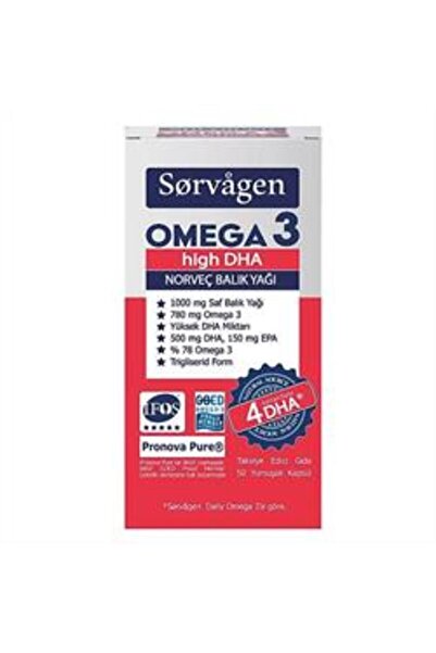 Sorvagen Omega 3 High Dha Norveç Balık Yağı 50 Kapsül