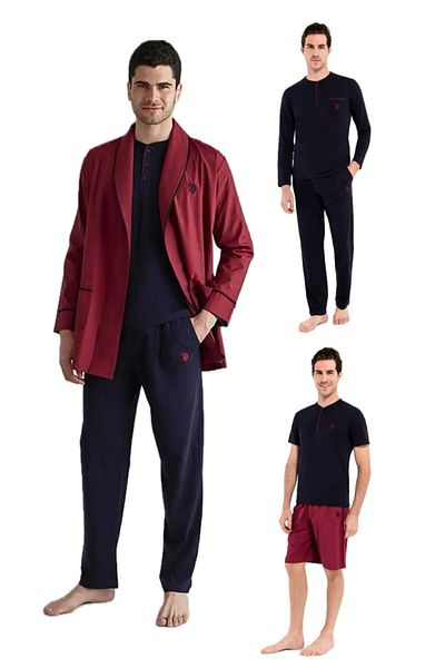 U.S. Polo Assn. Πόλο Ασν. Σετ Πιτζάμες Ανδρικά 5 Τεμάχια - Rögteşambır MER.12.DD.92/US.O.POLO