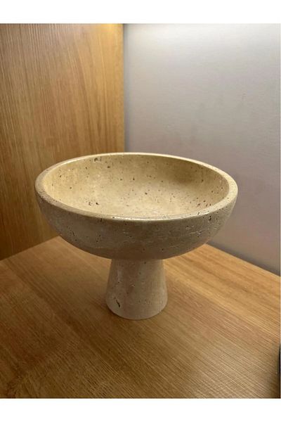 ege gross Traverten Marble Foot Bowl / Marble Bowl