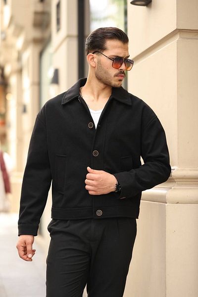 İLKCET MODA Ανδρικό μπουφάν Bomber Oversize Stamp