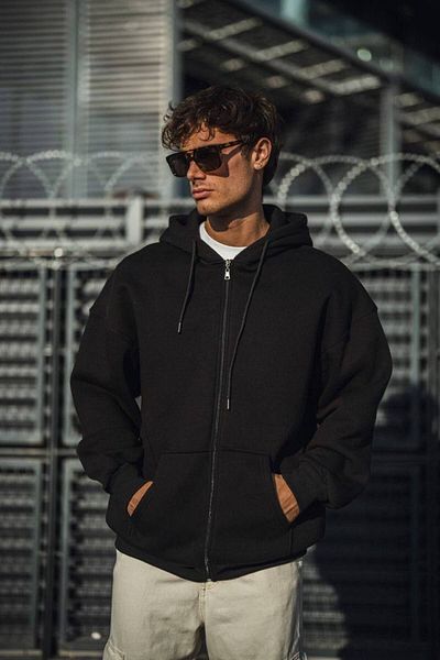 İLKCET MODA Φούτερ Unisex Oversize με κουκούλα