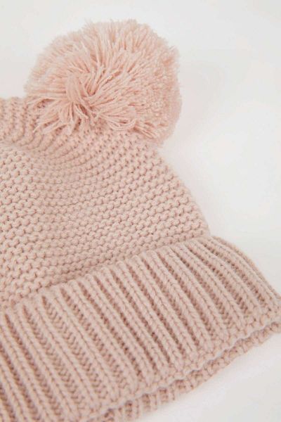 DeFacto Baby Girl Knitted Beanie with Pompom Pattern - C8164A524Wn