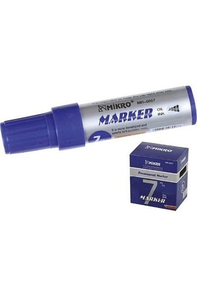 Mikro MICRO MR-6007 JUMBO - طرف قطع دائم 7 مم مقبض ماركر أزرق