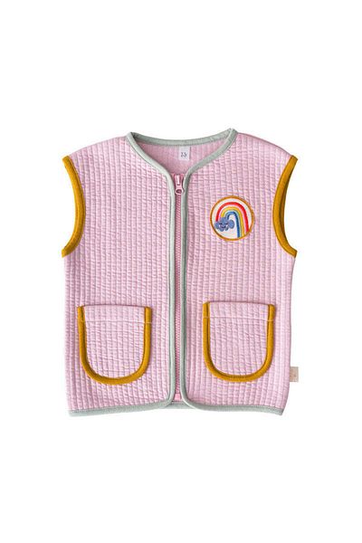 Miela Kids Contrast Piping Quilted Vest