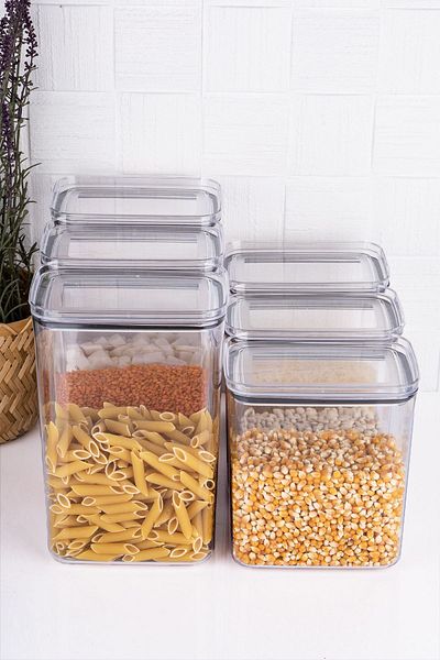Home 6-Piece Food Storage Set - Vacuum Lid, Label, 2900-2200 ml