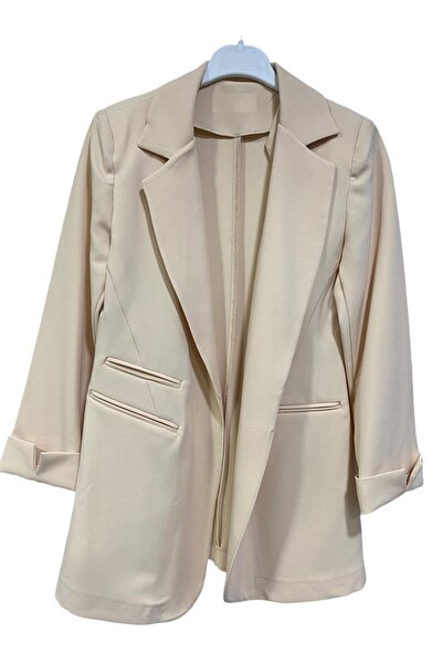 GÜL BUTİK Fakir Kol Model Kapalı Cep Detaylı Belden Oturtmalı Krem Renk Kısa ...