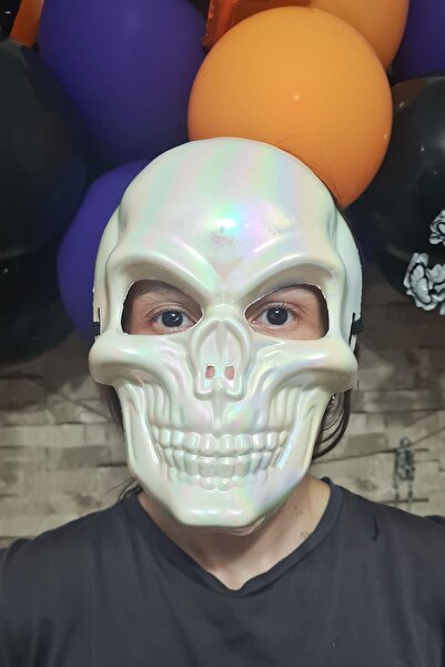 PEKSHOP Bright White Skull Mask Halloween Halloween Mask Scary Skeleton Skull Mask