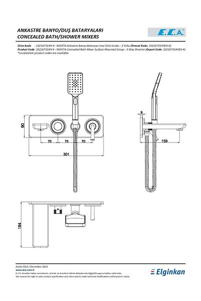 Eca Novita Built-in Bathroom Faucet102167314h-k