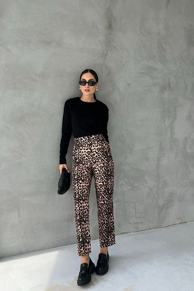 Seda Yalçın Atelier Leopard Patterned Pocketed Carrot Pants