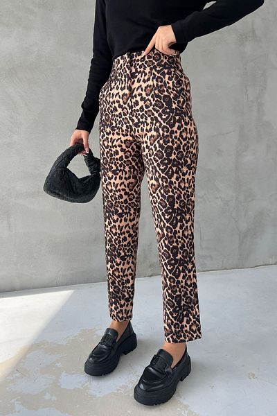 Seda Yalçın Atelier Leopard Patterned Pocketed Carrot Pants
