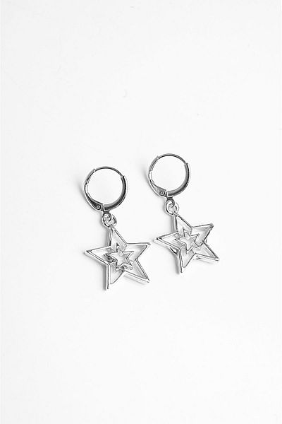 EUROMODA Intertwined Star Design Pearl Beaded Necklace Earrings Set