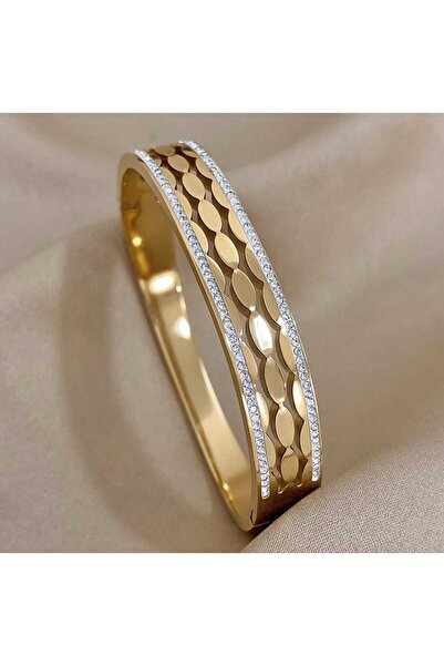 SONES Tasarım Çelik Gold Kelepçe | Sns102011