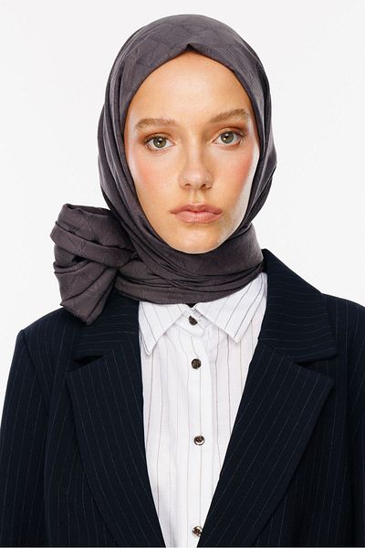 Mooncorn Bamboo Jacquard Shawl - Smoked