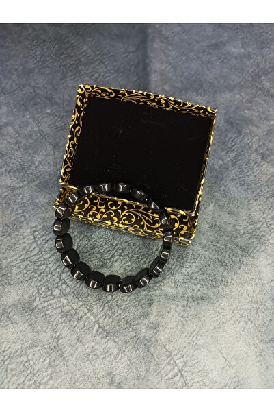 Mos Tespih Siyah Turmalin  Doğal Taş Rolex Bileklik