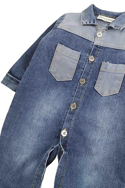 Necix's Basic Baby Denim Jumpsuit with Pockets