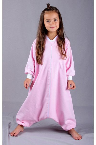 DİDABABY Winter Long Sleeve (21-24 DEGREE ROOM TEMPERATURE) 100% Cotton Flannel Plain Pink Color Sleeping Bag