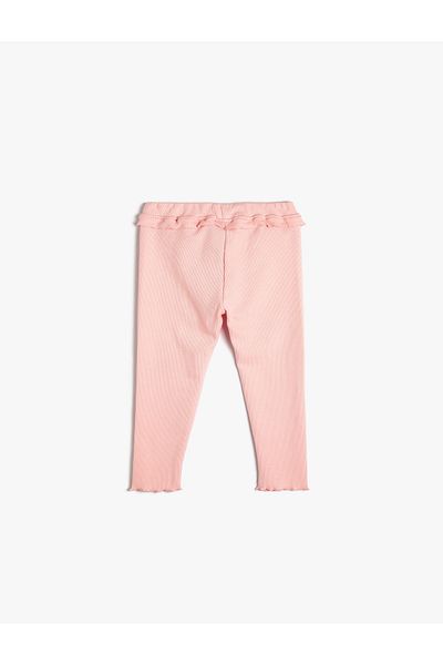 Koton Leggings aus Baumwolle mit Rüschendetail und elastischem Bund