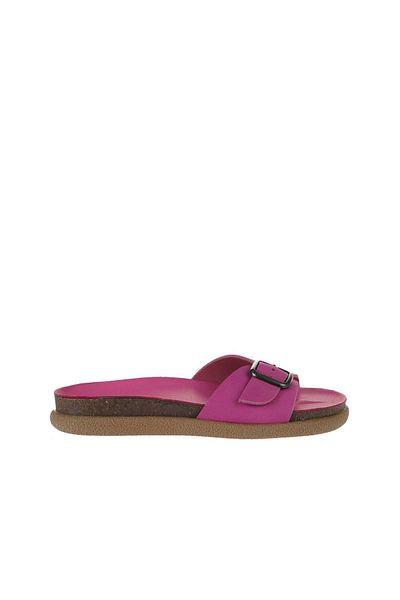 Bueno Shoes Papuci de damă din nubuc fucsia - Design simplu 01ws11003