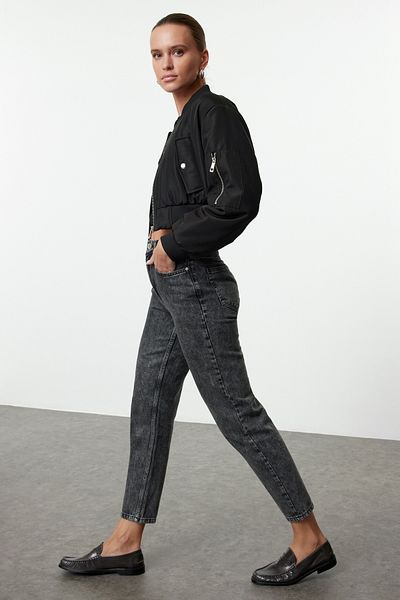 Trendyol Collection High Waist Black Mom Jeans - Twoaw22Je0945