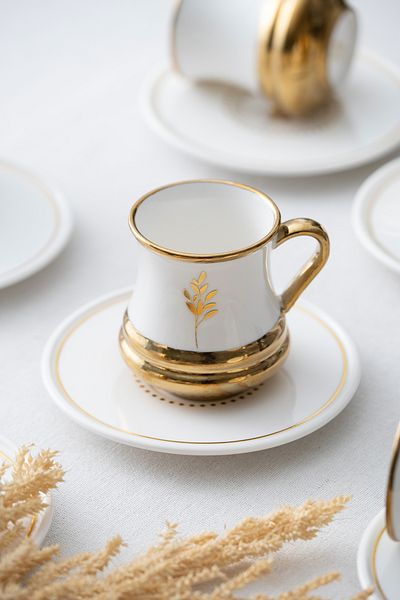 ACAR Almond 6 Piece Coffee Cup Set SCT-05417