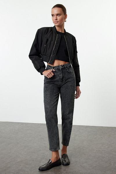 Trendyol Collection High Waist Black Mom Jeans - Twoaw22Je0945