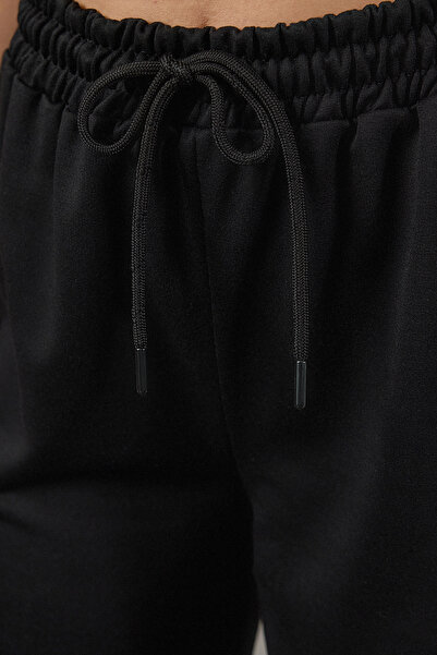 Trendyol Collection Μαύρο Cargo Pocket Ελαστικό πόδι Χοντρό πλεκτό παντελόνι TWOAW25EA00007