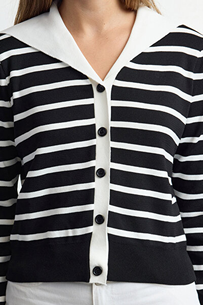 Trendyol Collection Turn-Down Collar Ecru Knitwear Cardigan - Twoaw25Hi00056