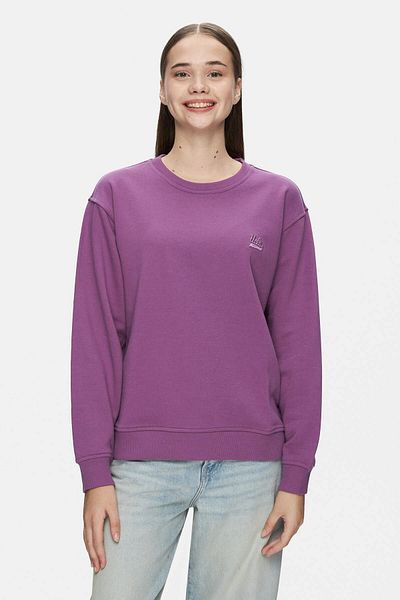 UCLA Sunniva - Purple Embroidered Crew Neck Women's Sweatshirt, Loose Fit