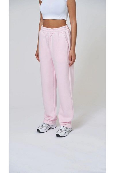 The Champ Clothing Pantaloni de trening roz cu 3 fire cu talie elastică