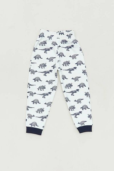 Peki Dinosaur Patterned Cotton Pajamas for Boys and Girls - Pack of 5, Pay 4 Pieces, Single Bottom Gift 15097