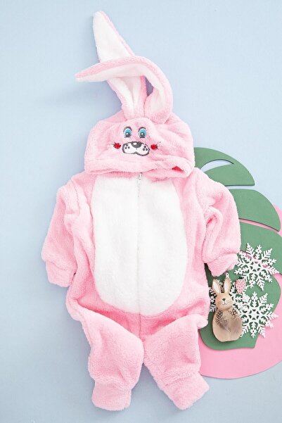 ALYAKİDS Girl's Welsoft Rabbit Ears Winter Jumpsuit