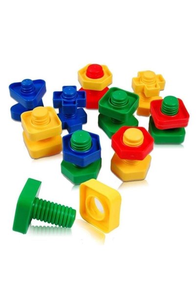 kaan oyuncak Plastic Nut and Bolt Matching Game Color Shape Matching
