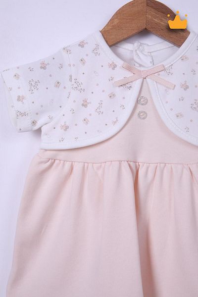 Babydola Rochie de sărbători cu imprimeu cărucior pentru fetiță - 100% bumbac 15156