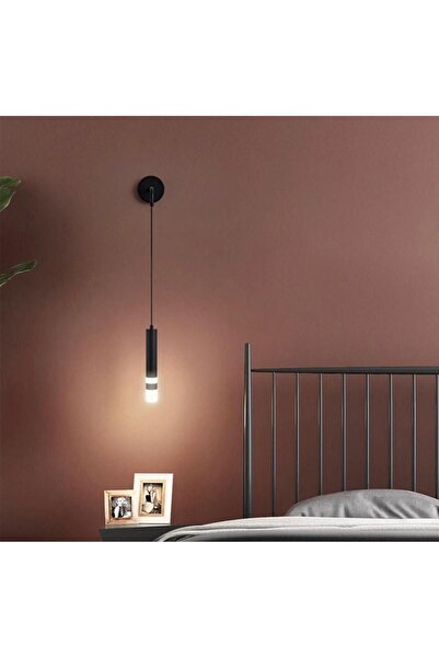 Vonalight Siyah ,Aplik,Yatakbaşı,Banyo,Boru Sarkıt,lamba,led Aydınlatma,dekoratif 3000K Işık