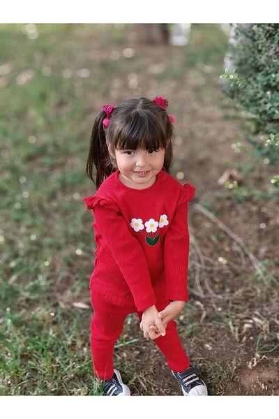 Aynema Kids Girl's 3-Piece Daisy Printed Shoulder Ruffle Camisole Set